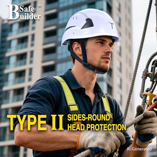 SAFEBUILDER G2C Safety Helmet ANSI Type 2 Class C Hard Hats Vented EPS Liner Lightweight for Construction Work at Height Rescue Industrial OSHA