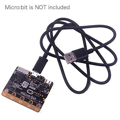DIYmall 1meter USB to Micro USB Cable Power Cable for BBC Micro:bit Microbit Microcontroller Board Black TPE USB Cable of Quality for Electronics Pack of 2pcs