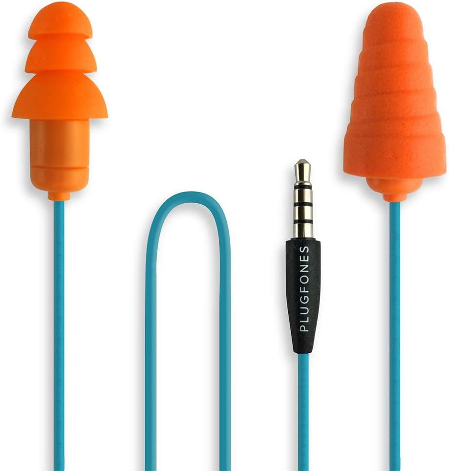 PlugFones Guardian Series Ear Plugs with Built In Headphones Silicone