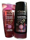 L'Oreal Paris Advanced Haircare - Nutri-Gloss - High Shine Shampoo & Conditioner Set - Net Wt. 12.6 Oz Each (One Set)