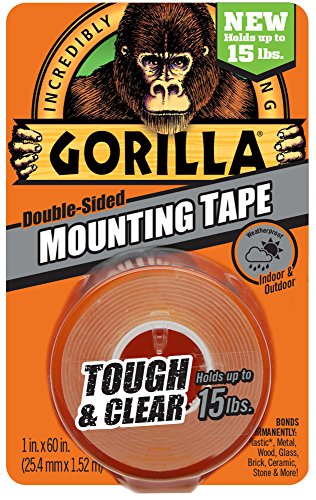 Gorilla Tough and Clear Mounting Tape, Double-Sided, 1