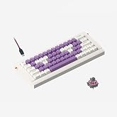 KBDcraft 02Lilith 60% 5.5&deg; Ergonomic Mechanical Keyboard, Lego-Compatible Case, Gasket Mount, Wired Hot-Swappable Keyboard, RGB, Linear Switch, QMK/Vial for Win/Mac, White (Lilith 60%)