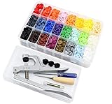 Cooleaf KAM Snaps and Plier Tool, 360 Set T5 Plastic Snaps in 24 Color, Well Packaged Box(Snaps and Tool Package)