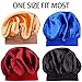 SATINIOR 4 Pieces Soft Satin Sleeping Cap Salon Bonnet Night Sleep Hat Hair Loss Cap (Solid Color Wide Band)