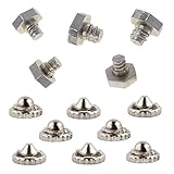 Silver Beyblade Metal Face Bolts / Beyblade Metal Tips (8 Metal Performance Tips / 5 Metal Facebolts) Compatible With Takara Tomy and Hasbro Beyblades