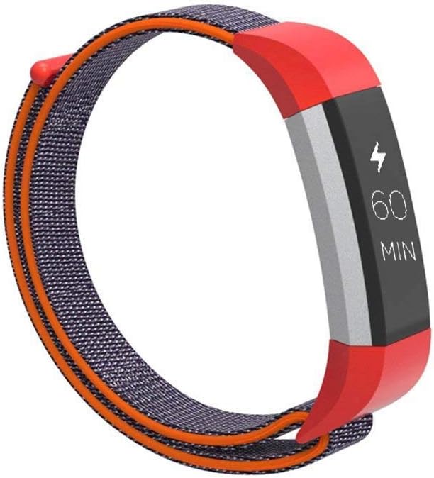 Kaing Fitbit Ace Replacement Bands for Kids, Nylon Adjustable Wristbands Accessory Sport Bands for Fitbit Ace/Alta/Alta HR Fitness Tracker (Flash red)