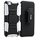 iPhone 6 Plus Case, ULAK iPhone 6 (5.5) Case Hybrid Impact Rubber Combo Holster Cover Case for iPhone 6 Plus With Belt Swivel Clip + Screen Protector and Stylus(Black/White)
