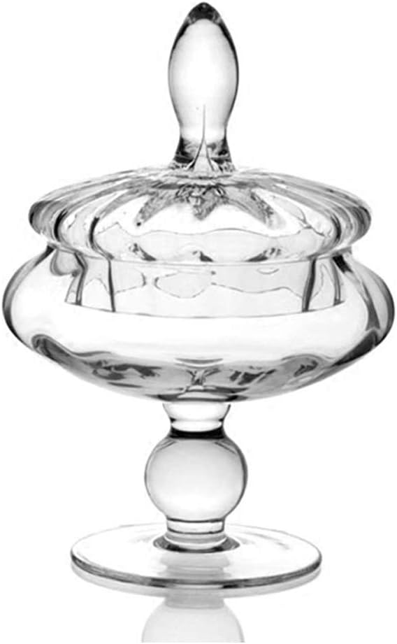YinmakeSweet Jars,Handmade Apothecary Jars Clear Glass Candy Food Canisters,Sugar Decoration Storage Containers with Push Top for Wedding,Buffet,Kitchen(Style 2,Small-700ml)