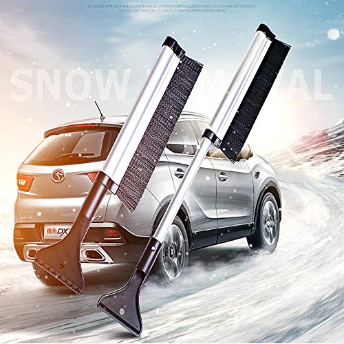 DIY home Extendable Telescopic Snow Brush and Ice Scraper with ABS Shovel Head ，Aluminium Alloy Snow Removal for Cars, Trucks, Windows Windshield Glass Scrape Frost Ice Remover Tool(16.5”-26”)