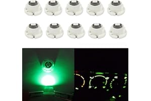 WLJH 10x Green T4.7/T5 Neo Wedge 3030 SMD 12mm Base Led Car Instrument Cluster Led Bulb Dashboard Gauge Bulb HVAC AC Heater C