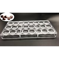 Candy Making Mold, Diamond Clear Polycarbonate Chocolate Mold Jelly Candy Making Mold 21-Piece Tray (Round candy mold)