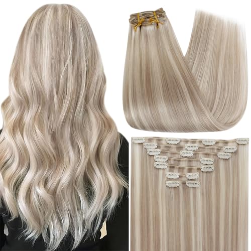 Full Shine clip in human hair extensions 24 inch