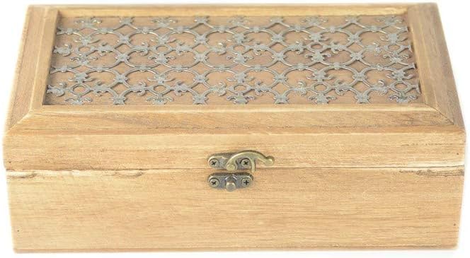 tapidecor Caja Madera Rectangular con TA PA Adorno Metal 23X14X8: Amazon.es: Hogar