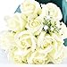 Wuddi Artificial Elegant Soap Real Touch Flower Wedding Bouquets for Mothers’ Day Gifts, Party, Anniversary, Decoration of Office and Coffee House Bouquet ,11 PCS (White)
