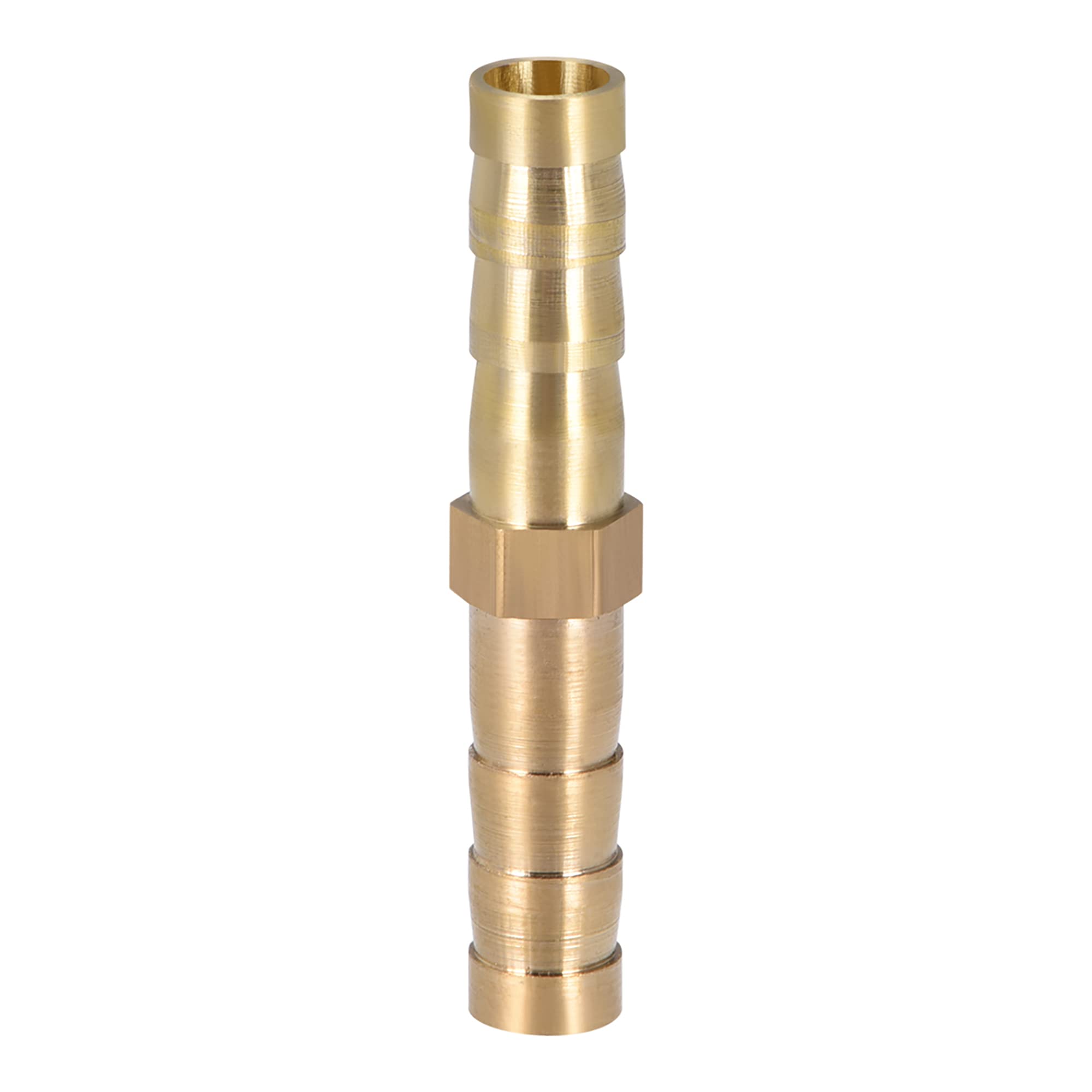 sourcing map 6mm or 1/4" ID Straight Air Gas Fuel Brass Barb Splicer Fitting