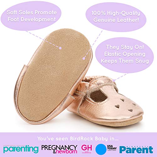 image for BirdRock Baby Mary Jane Moccasins - Genuine Leather Soft Sole Baby Gir