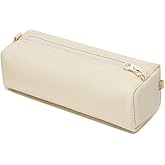 YONBEN Slim Pencil Case Pencil Holder Pouch Pencil for Student Holder Bag (Cream,Oxford)