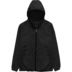 bawilom Mens Lightweight Hooded Sun Shirts Full Zip Up Jacket | Lightweight Hooded Sun Shirts Full Zip Elastic Cuffs Relaxed