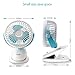 PUAIDA Clip on Stroller Fan, Battery Operated Portable USB Rechargeable Desk Fan with 2500mAh Battery, 3 Speeds and 360 Degree Rotation for Baby Stroller, Camping, Outdoors, Home Office