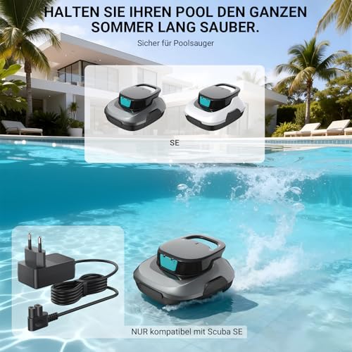 Chviluerio 12.6 V Power Supply for Aiper Pool Robots, Compatible with Aiper Scuba SE Wireless Robot Pool Cleaner Pool Vacuum Cleaner Replacement Adapter Charger Charging Cable - with Charging