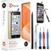 iPhone 5C Screen Replacement - Black - LCD Premium Complete Repair Kit with Tools - Easy Manuals Videos and Instructions, with Tempered Glass Screen Protector Touch Panel Display Digitizer Assembly