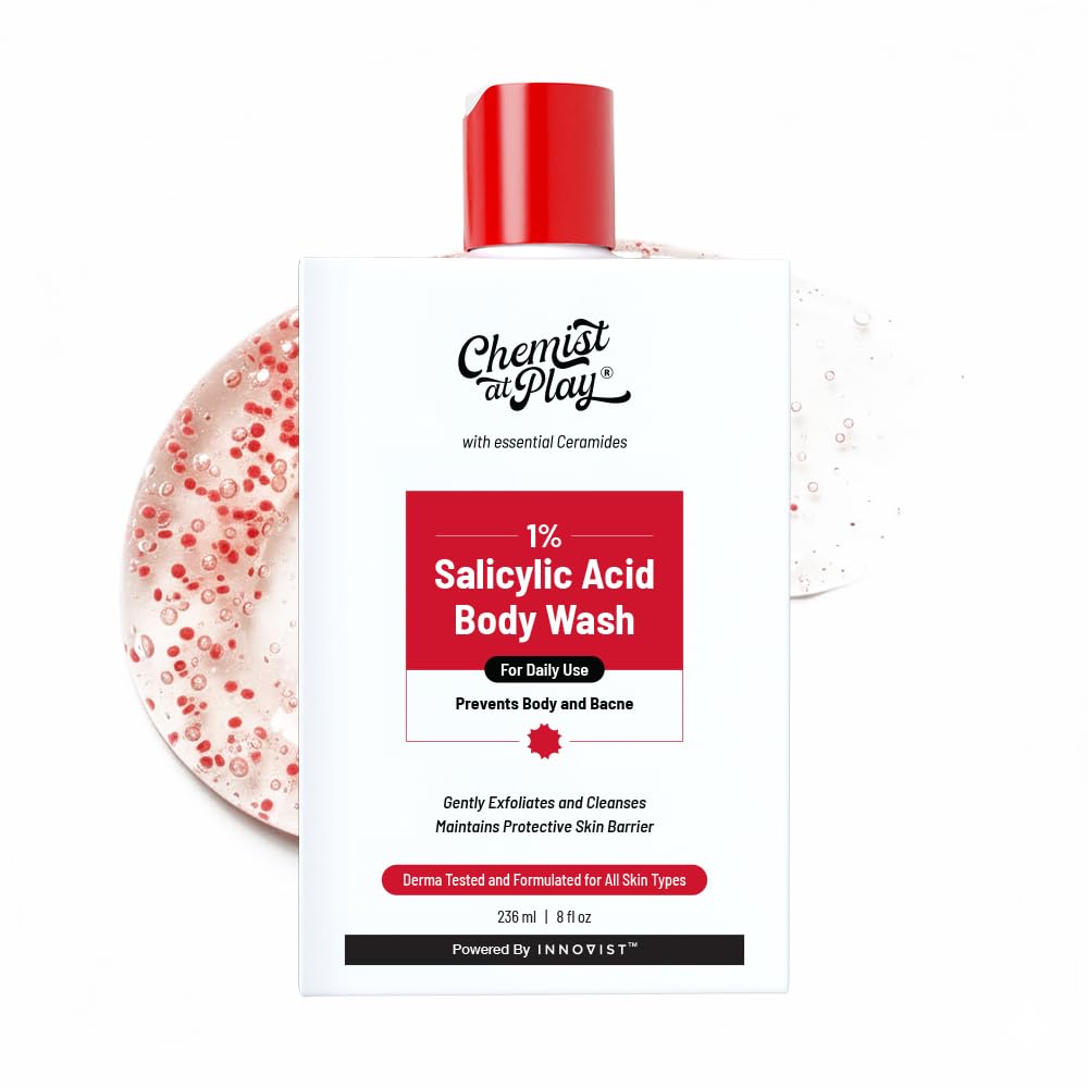 Chemist at Play 1% Salicylic Acid Body Wash | Helps Prevent Back & Body Acne Smoothens Bumpy Texture | For Sweaty Oily Normal and Dry Skin | Paraben and SLS Free | Suitable for Men and Women | 236 ml — image 1