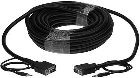 Amazon Com 100ft Svga Vga M M 3x Shielded Monitor Cable W Audio 100 Ft Male To Male 3 5mm Stereo Hd15 Audio Video Laptop To Tv Lcd Tv Hdtv 100 Computers Accessories