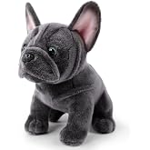 JUSTQUNSEEN Bulldog Stuffed Animals Realistic Dog,9" Dog Stuffed Animals Soft Cuddly Gray Bulld og Stuffed D og Plush,Puppy Plush Toys for Kids Girls Boys Huggable &amp; Washable