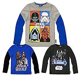 Boys Official Star Wars Long Sleeved Cotton T-Shirt