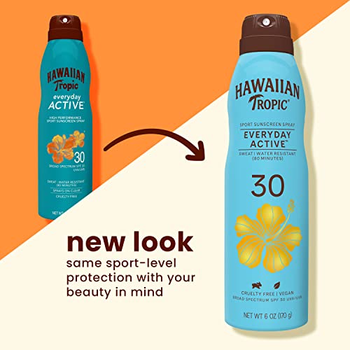 Hawaiian Tropic Everyday Active Clear Spray Sunscreen SPF 30, 6oz