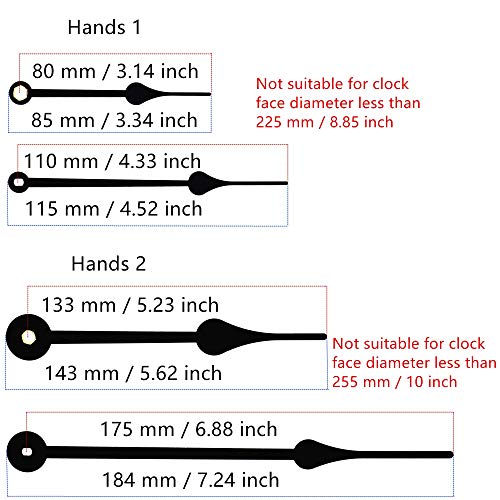 TIKROUND 12888 Quartz DIY Wall Clock Movement Mechanism Battery Operated DIY Repair Parts Replacement with 4 Sets Hands Total Shaft Length 23/32 inch .…