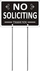 No Soliciting Sign for House with Stake - 50-Mil Thick