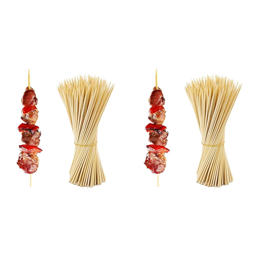 AMZGROCERY A438 200 Pcs Barbecue Sticks 8",20cm Bamboo Grill Skewers for BBQ, Kebab and Appetizer (Pack of 2)