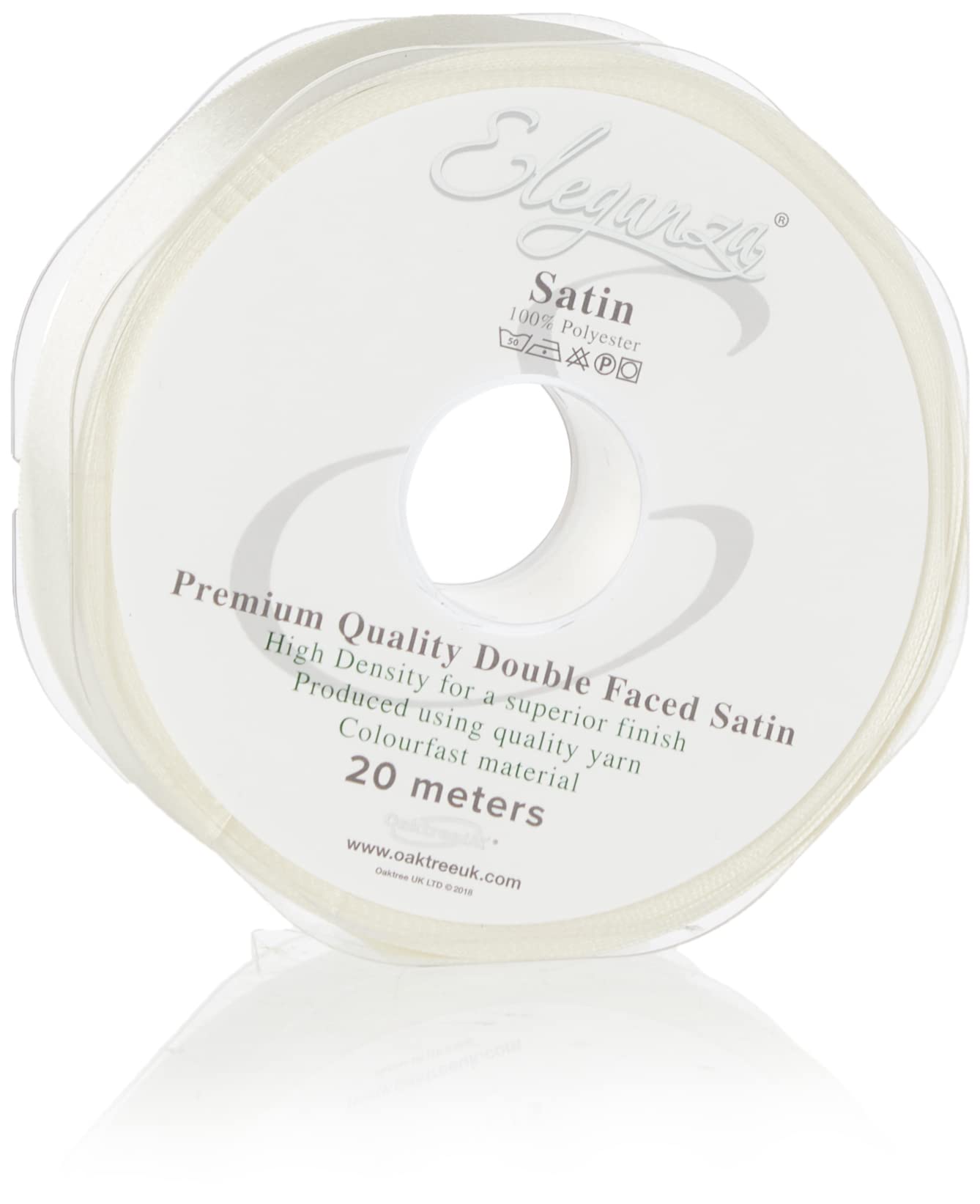 ELEGANZA Double Faced Satin 25mm x 20m Ivory No.61