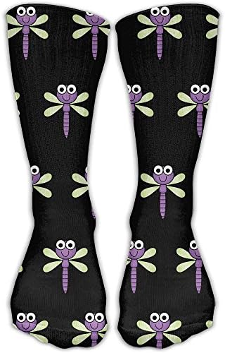 Purple Dragonfly Cushion Casual Sport Crew Socks