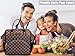 WODKEIS Lunch Bag Insulated Lunch Box Cooler Bag Large Lunch Tote Luxury Snacks Organizer Lunch Holder for Women Men Adults Work Picnic Hiking, Water-resistant, Wide-Open, Brown Lattice