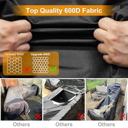 Kipiea 600D V-Shape Outdoor Patio Furniture Covers Waterproof, Outdoor Sectional Cover Windproof, Patio Sectional Sofa Cover Anti-UV, No Tears & No Fading (89"/89"L x 33.5"D x 31"H) Black