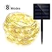 Solar String Lights, GEEKHOM Outdoor Waterproof Warm White Starry Fairy Lights, 39 ft 100 LEDs 8 Modes Copper Wire Ambient Decorative Rope Lights for Garden Patio Lawn Christmas Tree Party Wedding