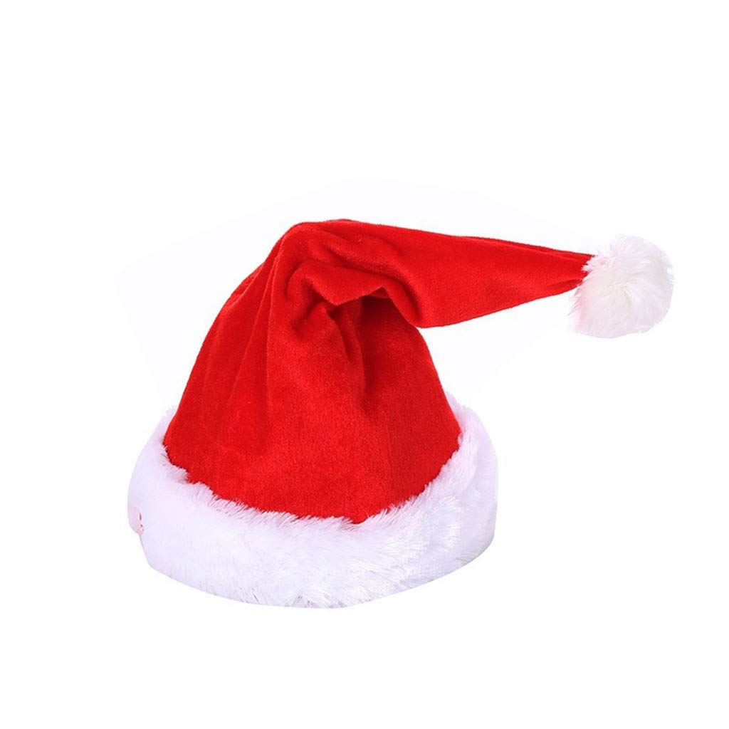 Christmas Santa Hat Adjustable Hat For Child Funny Shaking Dancing Singing Santa Cap Xmas Party Props New Year Holiday Decoration Musical Christmas Cap (red, One Size)