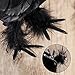 Halloween Black Feathered Crow Realistic Decorations Birds Figurine Statue Model (1PCS)