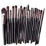 Cinidy 20 pcs Makeup Brushes-Professional Eye Blush Face Eyeliner Foundation Lip Cosmetic Tools-Best Make Up Brush Set (Coffee)
