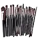Cinidy 20 pcs Makeup Brushes-Professional Eye Blush Face Eyeliner Foundation Lip Cosmetic Tools-Best Make Up Brush Set (Coffee)