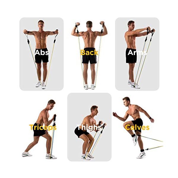 FITFORT-Resistance-Bands-Set-11-Pack-Exercise-Bands-Stackable-up-to-150lb-IndoorOutdoor-Workout-Bands-with-Door-Anchor-Handles-for-Fitness-Strength-Slim-Yoga-Home-Gym-Equipment-for-MenWomen FITFORT Resistance Bands Set, 11 Pack Exercise Bands Stackable up to 150lb, Indoor/Outdoor Workout Bands with Door Anchor & Handles for Fitness, Strength, Slim, Yoga, Home Gym Equipment for Men/Women