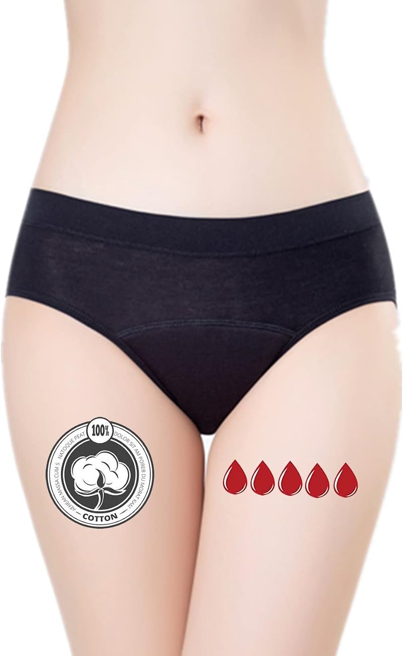 ZVZK Period Underwear Heavy Flow Women Absorbent Leak Proof Panty S 1 Pack