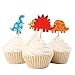 Betop House Set of 24 Pieces Cute Animals Giraffe Elephant Lion Zebra Dinosaurs Dessert Muffin Cupcake Toppers for Picnic Wedding Baby Shower Birthday Party Server