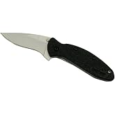 Kershaw Scallion Pocket Knife, Black and Gray, 2.4 Inch Stainless Steel Drop Point Blade, EDC with Assisted Opening, Dual Locking, Made in the USA, Everyday Carry Pocket Knife for Men and Women