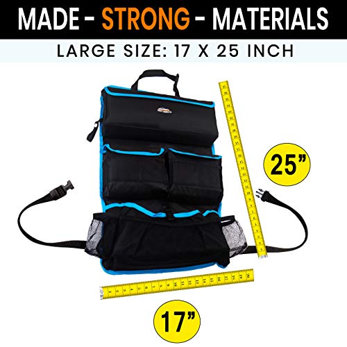 Fancy Mobility Large Car Backseat Organizer - Baby Accessories, Kids Toys & Travel Essentials Holder - Great Storage Bag for Road Trips - Perfect Baby Shower Gift - Large Size 17x 25"