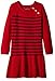 Nautica Girls' Raglan Sweater Dress with Rope Stripe Full Rib Skirt
