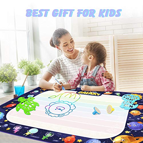Betheaces Large Water Doodle Mat - Magic Drawing Mat Kids Toys Doodle Painting Writing Board with Magic Pens Educational Toys Gifts for Toddlers Boys Girls Age of 2 3 4 5 6 7 8 Year Old 40"x 28" - Thumbnail 6