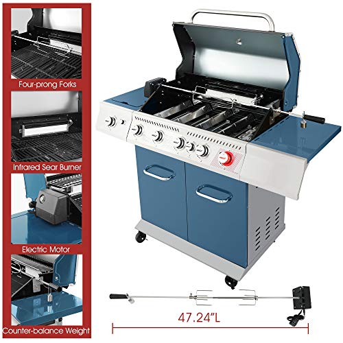 Royal Gourmet GA5403B Premier 5 BBQ Propane Gas Grill with Rotisserie